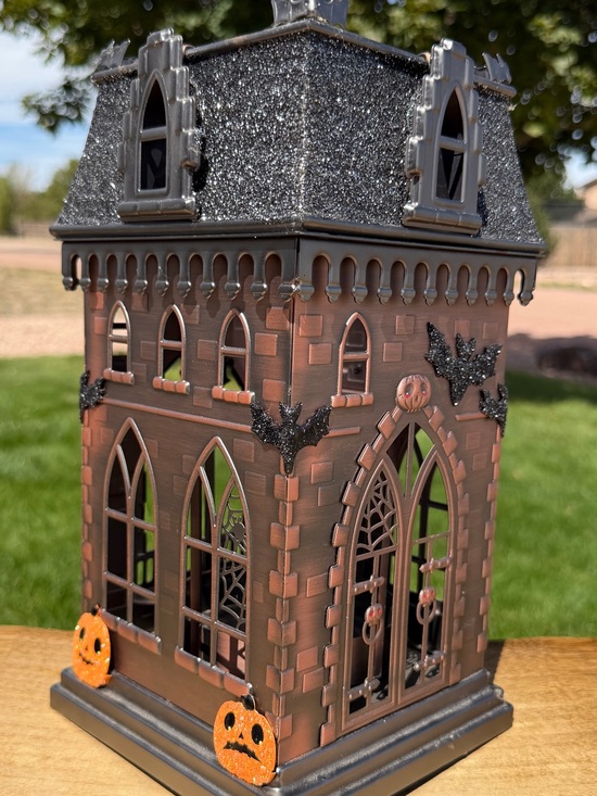 Bath & Body Works Other - Bath & Body Works 2016 Halloween Haunted House Metal Luminary 3-Wick Candle Hold
